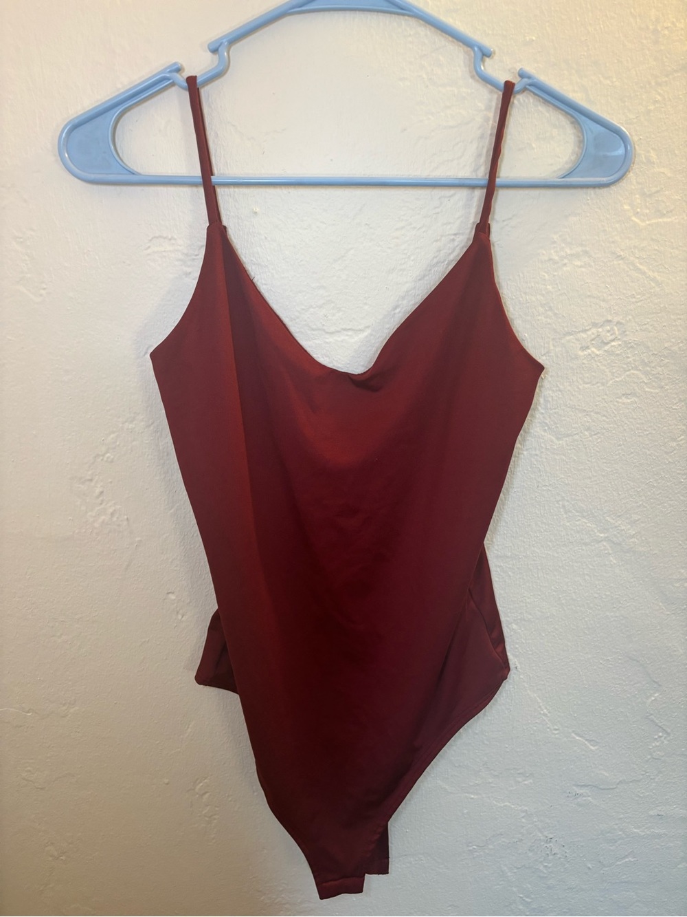 Women's Maroon Draped Cami Bodysuit